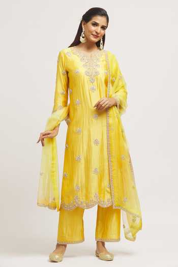 Surbhi Shah Zardosi Hand Embroidered Kurta Set 