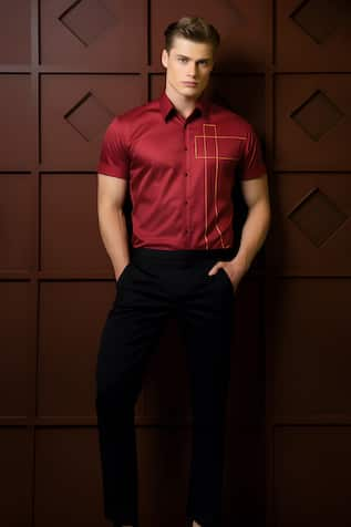 Maroon formal attire for clearance men