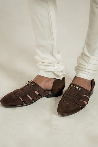 Cut Work Suede Loafers 