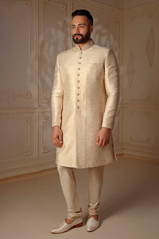 Vanshik Mughal Bloom Pattern Sherwani Set 