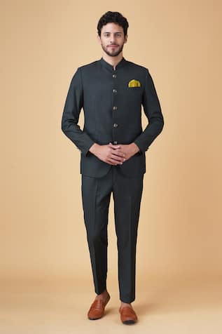 Mandarin Collared Bandhgala With Trouser 