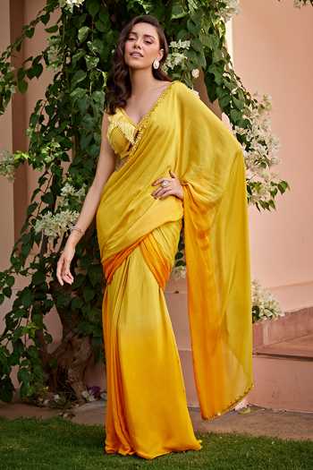Ohaila Khan Viha Pre-Draped Saree With Blouse 