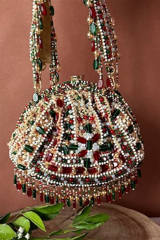 Nayaab By Sonia Rani Beads Embellished Potli Bag 