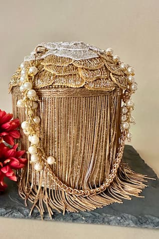 Nayaab by Sonia Hinted Cascade Luxe Tassel Embellished Potli 