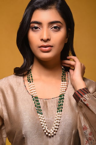 MAISARA JEWELRY Beads & Pearl Embellished Layered Necklace 