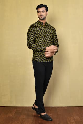 Criss Cross Print Short Kurta 