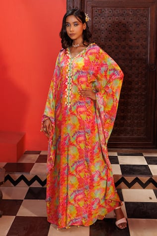 Elena Singh Meher Printed Slit Kaftan 