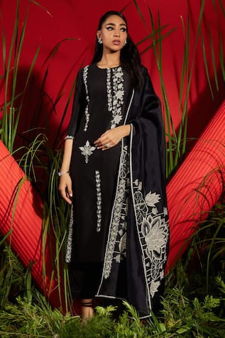 Shreeka Padma Embroidered Kurti Palazzo Pant Set 