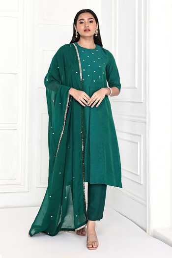 Komal Shah Chanderi Pleated Tunic Set 