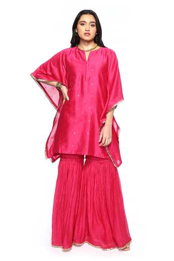 Komal Shah Badla Embroidered Kaftan & Gharara Set 