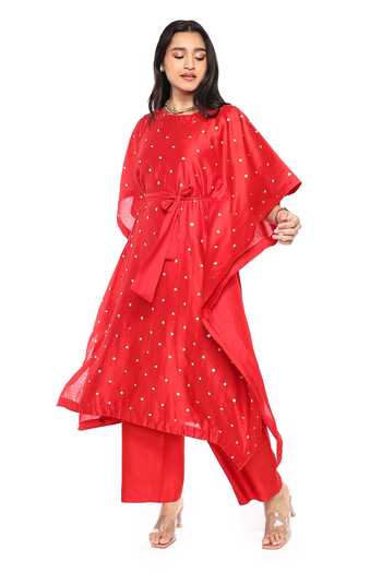 Komal Shah Hand Embroidered Kaftan With Pant 