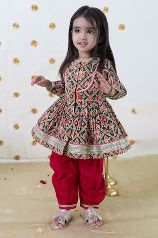 Patola Print Peplum Kurta Set 