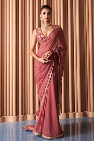 Rishi and Vibhuti Clarie Embroidered Saree With Blouse 