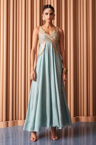 Rishi and Vibhuti Sequin Trim Lace Embellished Jumpsuit 