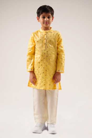 Lil Drama Mehfil Spade Foil Print Kurta Set 