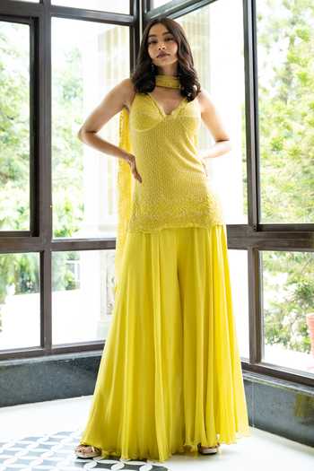 Mehak Sharma Hand Embroidered Kurta Sharara Set 