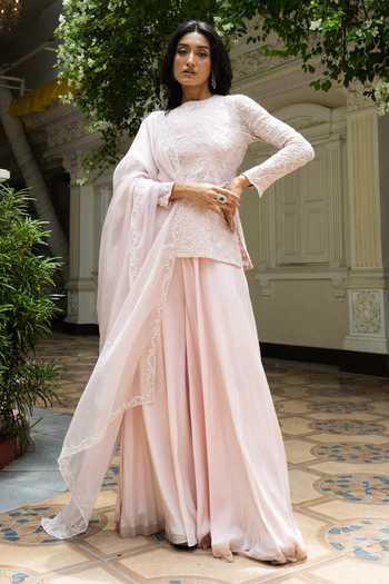 Mehak Sharma Floral Embroidered Kurta Sharara Set 