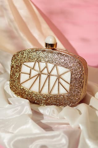 The Tan Clan Alia Mother Of Pearl Clutch 