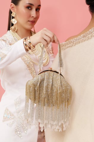 The Tan Clan Amour Tassel Embroidered Batua Bag 