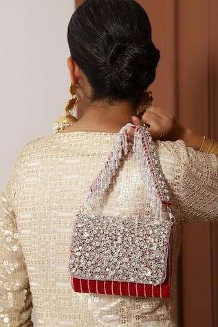 The Tan Clan Grace Stone Embellished Clutch 