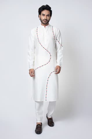 Cards Poker Theme Embroidered Kurta & Pyjama Set 