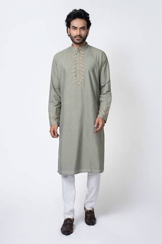 Straight Zardosi Embroidered Kurta & Pyjama Set 