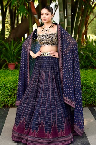 Rashika Sharma Jahaan Chiffon Printed Bridal Lehenga Set 