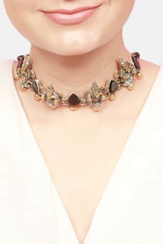 Two Toned Temple Choker 