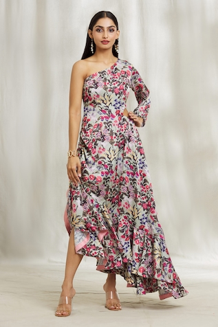 Buy Spring Blooming Floral Maxi Dress by Designer Paulmi & Harsh