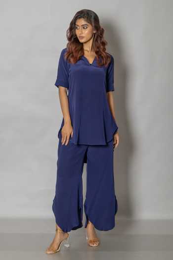 Vishwa By Pinki Sinha Solid Top & Pant Set 