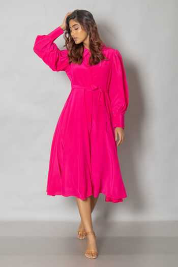 Vishwa By Pinki Sinha Solid Midi Dress 