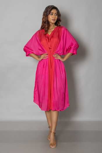 Vishwa By Pinki Sinha Solid Midi Kaftan Dress 