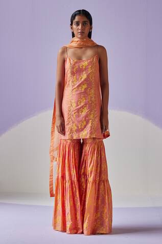 Surbhi Gupta Bloomy Print Kurta Sharara Set 