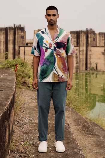 Kharakapas Jay Floral Art Print Shirt 