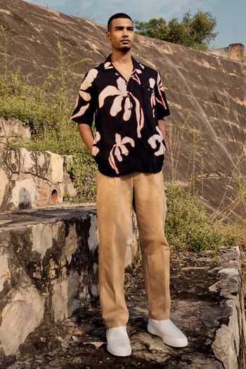 Kharakapas Raven Wing Lino Printed Shirt 