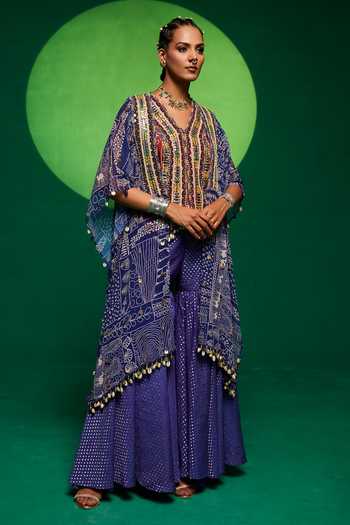 Payal & Zinal Printed Cape Sharara Set 