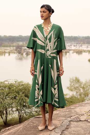 Kharakapas Thornbill Lino Print Dress 