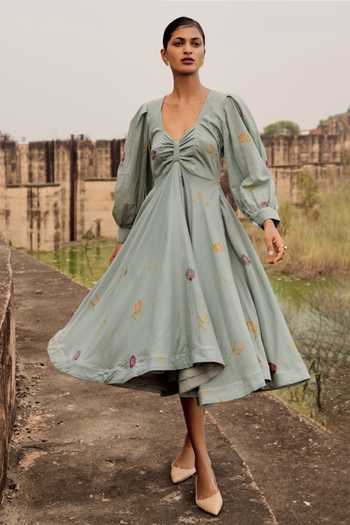 Kharakapas Pepla Floral Print Dress 