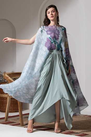 Preeti Mehta Bloom Print Kaftan & Dhoti Pant Set 