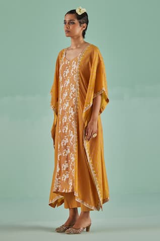 Surbhi Gupta Abstract Print Kaftan With Trouser 