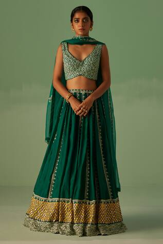 Surbhi Gupta Placement Dabka Embellished Lehenga Set 