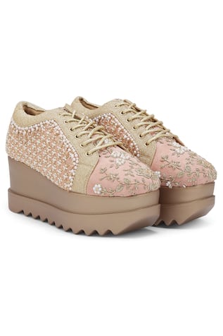 Mahal Embroidered Wedge Sneakers 