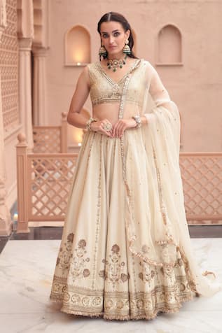 Esha Koul Embroidered Blouse Lehenga Set 