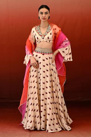 Swati Vijaivargie Veena Paisley Print Lehenga Set 