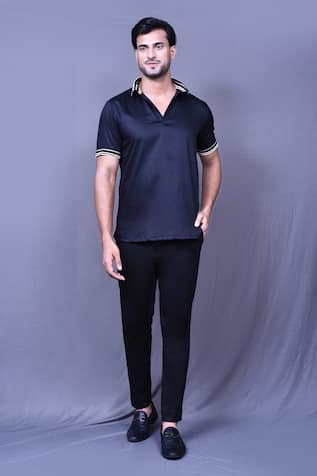 Polo Neck Cotton T-Shirt 