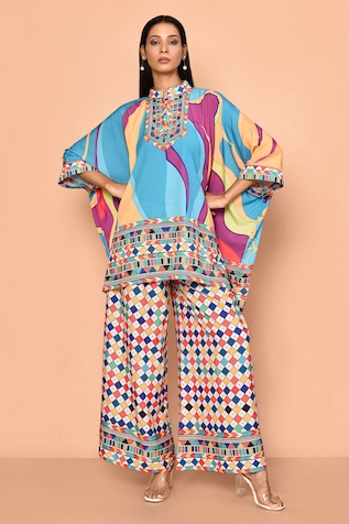 Naintara Bajaj Abstract Digital Print Kaftan & Pant Set