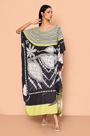 Naintara Bajaj Abstract Geometric Print Kaftan