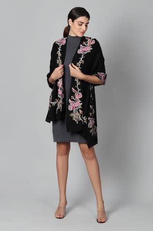 MODARTA Pure Pashmina Bird Embroidered Shawl 