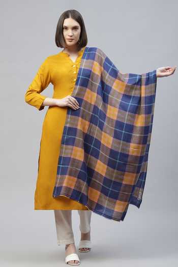 Modarta Handwoven Plaid Checks Shawl 