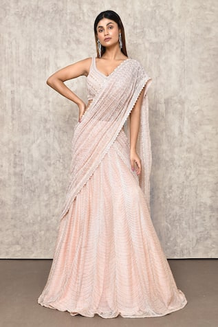 Ritika Mirchandani Scallop Embroidered Lehenga Saree With Blouse 